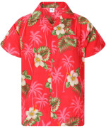 KINg KAMEHA Funky Hawaiian Shirt, Shortsleeve, Small Flower, Pink, 6XL