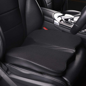 LARROUS Car Seat Cushion - Comfort Memory Foam Seat Cushion for Car Seat Driver, Tailbone (Coccyx) Pain Relief Pad, Car Seat Cushions for Driving, Office Chair Cushion(Black)