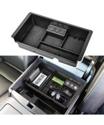 EDBETOS Center Console Organizer Tray Compatible with GMC Sierra 1500 Accessories/Silverado 1500 2014-2018 / Silverado 2500/3500 HD 15-19 /Suburban/Tahoe/Yukon 15-20 Armrest Storage Box (Black Trim)