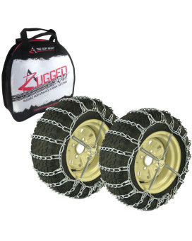 The ROP Shop | Pair of 2 Link Tire Chains & Tensioners?24x9.5x12?for Snow Blowers, Lawn & Garden Tractors, Mowers & Riders, UTV, ATV, 4-Wheelers, Utility Vehicles