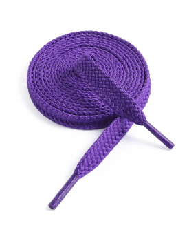 VSUDO Upgrade 79 Double Layer Weave Flat Shoelaces, 516 Wide Flat Shoe Laces for Adults Kids Sneakers or Athletic Shoes 1Pair-Purple-200cM]