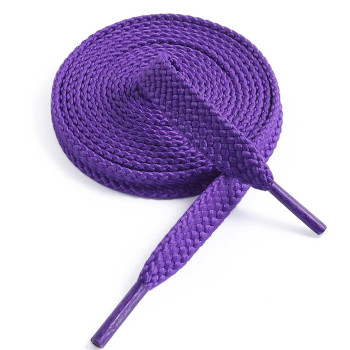 VSUDO Upgrade 79 Double Layer Weave Flat Shoelaces, 516 Wide Flat Shoe Laces for Adults Kids Sneakers or Athletic Shoes 1Pair-Purple-200cM]