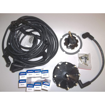 RPS Tune up kit for Mercruiser 5.0, 5.7, 7.4, 8.2 V8 Engines with Thunderbolt Ignition. Includes Spark Plug Wires, Distributor Cap/Rotor, and 8 MR43T Spark Plugs