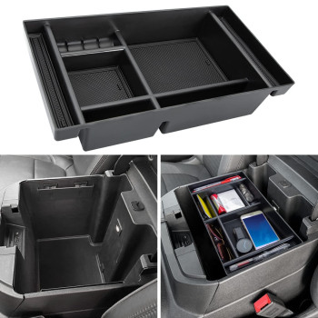 PIMCAR Center Console Organizer Compatible with 2019-2022 Chevy Silverado 1500/GMC Sierra 1500 & 2020-2023 Chevy Silverado/GMC Sierra 2500 HD/3500 HD (Full Console w/Bucket Seats ONLY) Black Trim