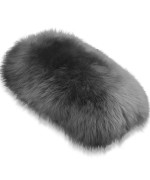 Andalus Brands Pure Australian Sheepskin Fluffy Car Center Console Cover, Luxurious Non-Shedding Furry Arm Rest Cover for Car, Versatile for All Seasons, Charcoal Grey - (11.47 X 6.3)