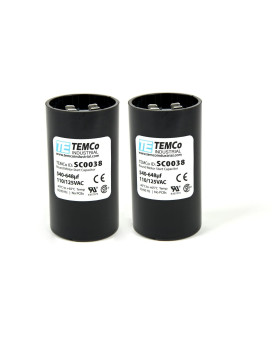 TEMCo 540-648 uf/MFD 110-125 VAC Volts Round Start Capacitor 50/60 Hz AC Electric - Lot -2