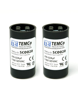 TEMCo 270-324 uf/MFD 110-125 VAC Volts Round Start Capacitor 50/60 Hz AC Electric - Lot -2