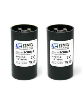 TEMCo 460-552 uf/MFD 110-125 VAC Volts Round Start Capacitor 50/60 Hz AC Electric - Lot -2