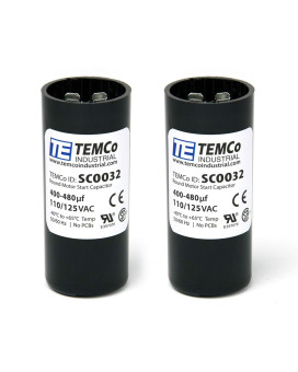 TEMCo 400-480 uf/MFD 110-125 VAC Volts Round Start Capacitor 50/60 Hz AC Electric - Lot -2