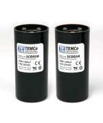 TEMCo 1000-1200 uf/MFD 110-125 VAC Volts Round Start Capacitor 50/60 Hz AC Electric - Lot -2