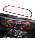 CheroCar JL JT Center Control Air Conditioner Switch Cover Trim Frame Decoration for 2018-2020 Jeep Wrangler JL JLU, for 2020 Jeep Gladiator JT, Interior Accessories, Red