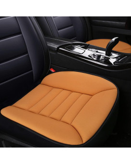 MYFAMIREA Car Seat Cushion Pad Comfort Seat Protector for Car Driver Seat Office Chair Home Use Memory Foam Seat Cushion with Non Slip Bottom (Orange)