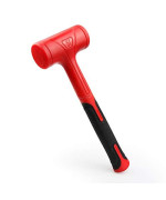 YIYITOOLS Dead Blow Hammer-27oz(1.5LB),Red and Black, Shockproof Design, No ReboundMallet Machinist Tools Unibody Molded Checkered Grip Spark and Rebound Resistant (YY-3-010)