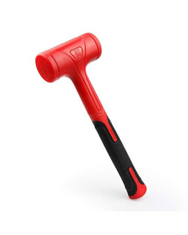 YIYITOOLS Dead Blow Hammer-27oz(1.5LB),Red and Black, Shockproof Design, No ReboundMallet Machinist Tools Unibody Molded Checkered Grip Spark and Rebound Resistant (YY-3-010)