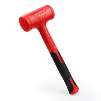 YIYITOOLS Dead Blow Hammer-27oz(1.5LB),Red and Black, Shockproof Design, No ReboundMallet Machinist Tools Unibody Molded Checkered Grip Spark and Rebound Resistant (YY-3-010)