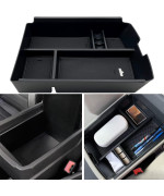 JOJOMARK for VW Atlas and Cross Sport Accessories Center Console Organizer 2018 2019 2020 2021 2022 2023 Insert ABS Armrest Box Secondary Storage (Not fit for 2024)