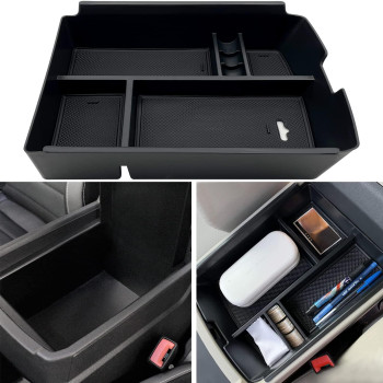 JOJOMARK for VW Atlas and Cross Sport Accessories Center Console Organizer 2018 2019 2020 2021 2022 2023 Insert ABS Armrest Box Secondary Storage (Not fit for 2024)