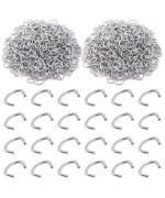 Swpeet 1000Pcs 1/2 Galvanized Hog Rings Assortment Kit, Professional Upholstery Hog Rings Installation Kit for Bungee Shock, Cords, Animal Pet Cages