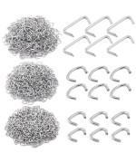 Swpeet 1500Pcs 3/4 1/2 3/8 Galvanized Hog Rings Assortment Kit, Professional Upholstery Hog Rings Installation Kit for Bungee Shock, Cords, Animal Pet Cages