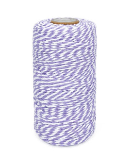 Cotton Twine Purple and White Baker String 2mm Thick 328 Feet Christmas Twine for Gift Wrapping DIY Crafts Home Decoration Gardening