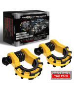 AUTMATCH D Ring Shackles 3/4 Shackle (2 Pack) 68,000Ibs Break Strength with 7/8 Screw Pin and Shackle Isolator & Washers Kit for Tow Strap Winch Off Road Vehicle Recovery Yellow & Black