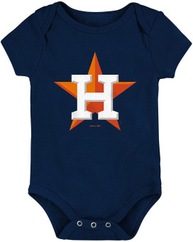 genuine Stuff MLB Newborn Infants 0-24 Months Primary Logo Onesie Bodysuit Romper (Houston Astros, 03 Months)