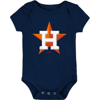 genuine Stuff MLB Newborn Infants 0-24 Months Primary Logo Onesie Bodysuit Romper (Houston Astros, 03 Months)