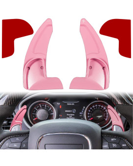 Steering Wheel Shift Paddle Extended Shifter Trim Cover for Dodge Challenger Charger Durango RT & Scat Pack 2015-2021, For Jeep Grand Cherokee 2014-2021 Interior Decoration Accessories (Pink 2PCS)