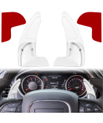 Steering Wheel Shift Paddle Extended Shifter Trim Cover for Dodge Challenger Charger Durango RT & Scat Pack 2015-2021, For Jeep Grand Cherokee 2014-2021 Interior Decoration Accessories (White 2PCS)