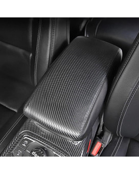 INTGET Car Center Console Armrest Cover for 2011-2020 2021 Jeep Grand Cherokee Accessories Arm Rest Box Pad Console Lid Protection Saver for Grand Cherokee Console Cover(Carbon Fiber Texture)