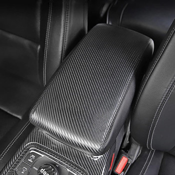 INTGET Car Center Console Armrest Cover for 2011-2020 2021 Jeep Grand Cherokee Accessories Arm Rest Box Pad Console Lid Protection Saver for Grand Cherokee Console Cover(Carbon Fiber Texture)