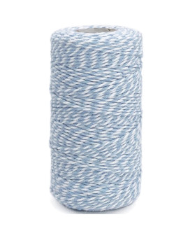 Cotton Twine Light Blue Baker String 2mm Thick 328 Feet Christmas Twine for Gift Wrapping DIY Crafts Home Decoration Gardening