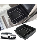 SKTU Compatible With 2022 2023 2024 Kia Carnival MPV Center Console Organizer Carnival 2023 2024 Accessories ABS Black Materials Tray Armrest Box Glove Secondary Storage Box with USB Hole(White)