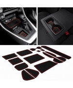 JDMCAR Liner Accessories Compatible with Toyota RAV4 2024 2023 2022 2021 2020 2019 and 2021-2024 RAV4 Prime, Custom Fit Cup Holder, Center Console, and Door Pockets Inserts Kit (Red Trim) - 15 PC Set