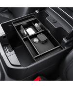 NicetoCar Center Console Organizer Compatible with 2020-2024 Chevy Silverado/Sierra 1500/2500 HD/3500 HD Accessories and 2019 Silverado 1500/GMC Sierra 1500 - Full Console w/Bucket Seats ONLY (Black)