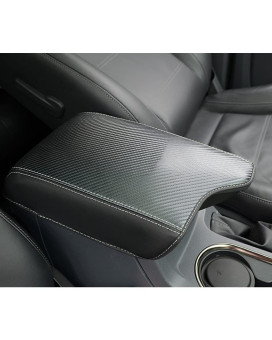 INTGET Center Console Cover for Ford Ranger Accessories 2019 2020 2021 2022 2023 Interior Leather Middle Dog Seat Cover Arm Rest Box Lid Protector for Ford Ranger Armrest Cover (Carbon Fiber Texture)