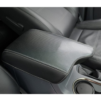 INTGET Center Console Cover for Ford Ranger Accessories 2019 2020 2021 2022 2023 Interior Leather Middle Dog Seat Cover Arm Rest Box Lid Protector for Ford Ranger Armrest Cover (Carbon Fiber Texture)