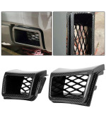 ECOTRIC Bumper Caliper Air Duct Set Compatible with 2003-2007 Chevrolet Silverado 1500 Pair Carbon Fiber Style Air Duct Vent Bezel Cover Trim 89025753 & 89025754