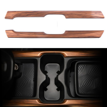 AntBooBoo for CRV 2021 2022 OEM Style Center Consoles Cup Holder Trims for Honda CR-V Peach Wood Grain Stripe Panel Cover Interior Decoration Mouldings