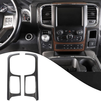 RT-TCZ for RAM Center Console Dashboard Air Vents Outlets Trim Cover, Carbon Fiber Interior Accessories for Dodge RAM 2012-2017