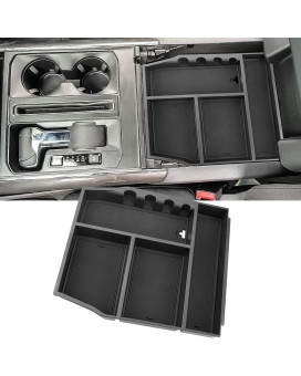 Ecarzo Center Console Organizer Fits for 2021 2022 2023 2024 Ford F-150 Lightning & Ford F-150 Console Tray Storage Box Accessories (Full Console w/Bucket Seats ONLY)