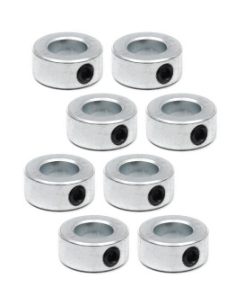 (8-Pack) Zinc Plated carbon Steel 58A Bore Shaft collars Sets - Screw Style Bore Shaft collars with 58A Bore Size, 1-18 Outer Diameter, and 12 Width - Suitable for Automotive and Industrial Use