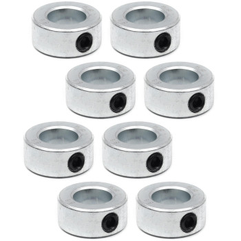 (8-Pack) Zinc Plated carbon Steel 58A Bore Shaft collars Sets - Screw Style Bore Shaft collars with 58A Bore Size, 1-18 Outer Diameter, and 12 Width - Suitable for Automotive and Industrial Use