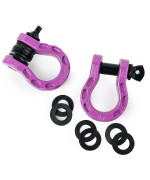gearAmerica Mega Shackles - 68,000 lbs capacity, Stronger Than 34 D Rings -Tow Shackle 78 Pin - Securely connect Tow Strap or Winch for Off-Road Recovery - Signal Violet (Pastel Purple) 2-Pack