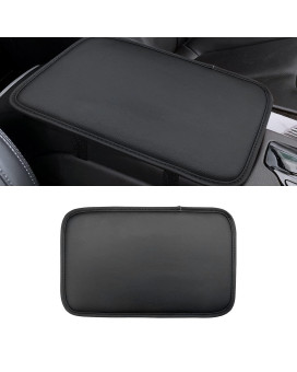 8sanlione Leather Center Console Cushion Pad, 11.4x7.4 Waterproof Armrest Seat Box Cover Fit for Most Cars, Vehicles, SUVs, Comfort, Car Interior Protection Accessories (Black/Skin)