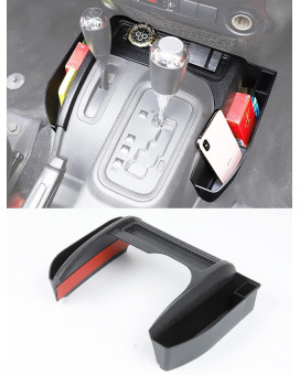 Savadicar GT-3 JK Shifter Storage Box, Gear Shift Console Side Tray Organizer for 2011-2018 Jeep Wrangler JK JKU, Interior Accessories, Reserved USB Charger Extender Slot, Black