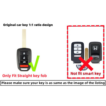 REPROTECTING Silicone Rubber Key Fob Cover Compatible with 2013-2021 Honda Accord CR-V Civic Crosstour Fit MLBHLIK6-1T MLBHLIK6-1TA (Black Black)