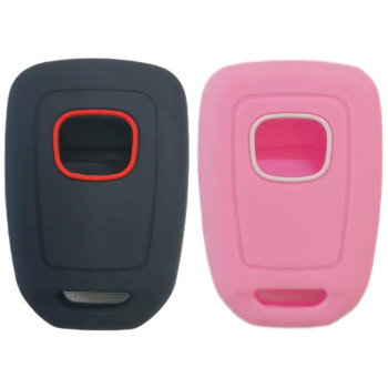 REPROTECTING Silicone Rubber Key Fob Cover Compatible with 2013-2021 Honda Accord CR-V Civic Crosstour Fit MLBHLIK6-1T MLBHLIK6-1TA (Black Pink)