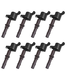 LCWRGS Ignition Coil Pack of 8 Fits for Ford F150 F250 F350 Explorer Expedition Mustang Lincoln Navigator 2008 2009 2010 2011 2012 2013 2014 Coil Packs 4.6 5.4 V8 Replaces DG521 FD509