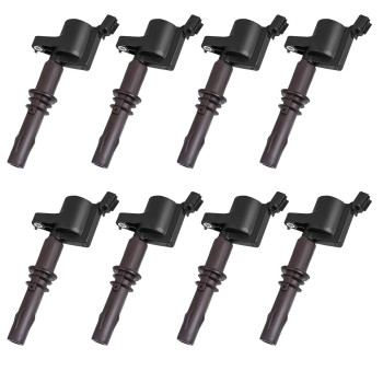 LCWRGS Ignition Coil Pack of 8 Fits for Ford F150 F250 F350 Explorer Expedition Mustang Lincoln Navigator 2008 2009 2010 2011 2012 2013 2014 Coil Packs 4.6 5.4 V8 Replaces DG521 FD509